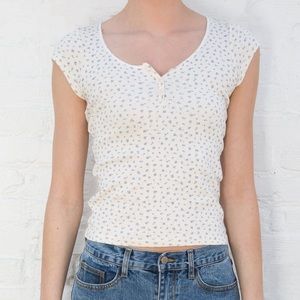 Brandy Melville Zelly Long Eyelet Floral Top